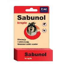 DERMAPHARM Sabunol krople przeciw pchłom i kleszczom dla psów o wadze 10-20kg 2ml